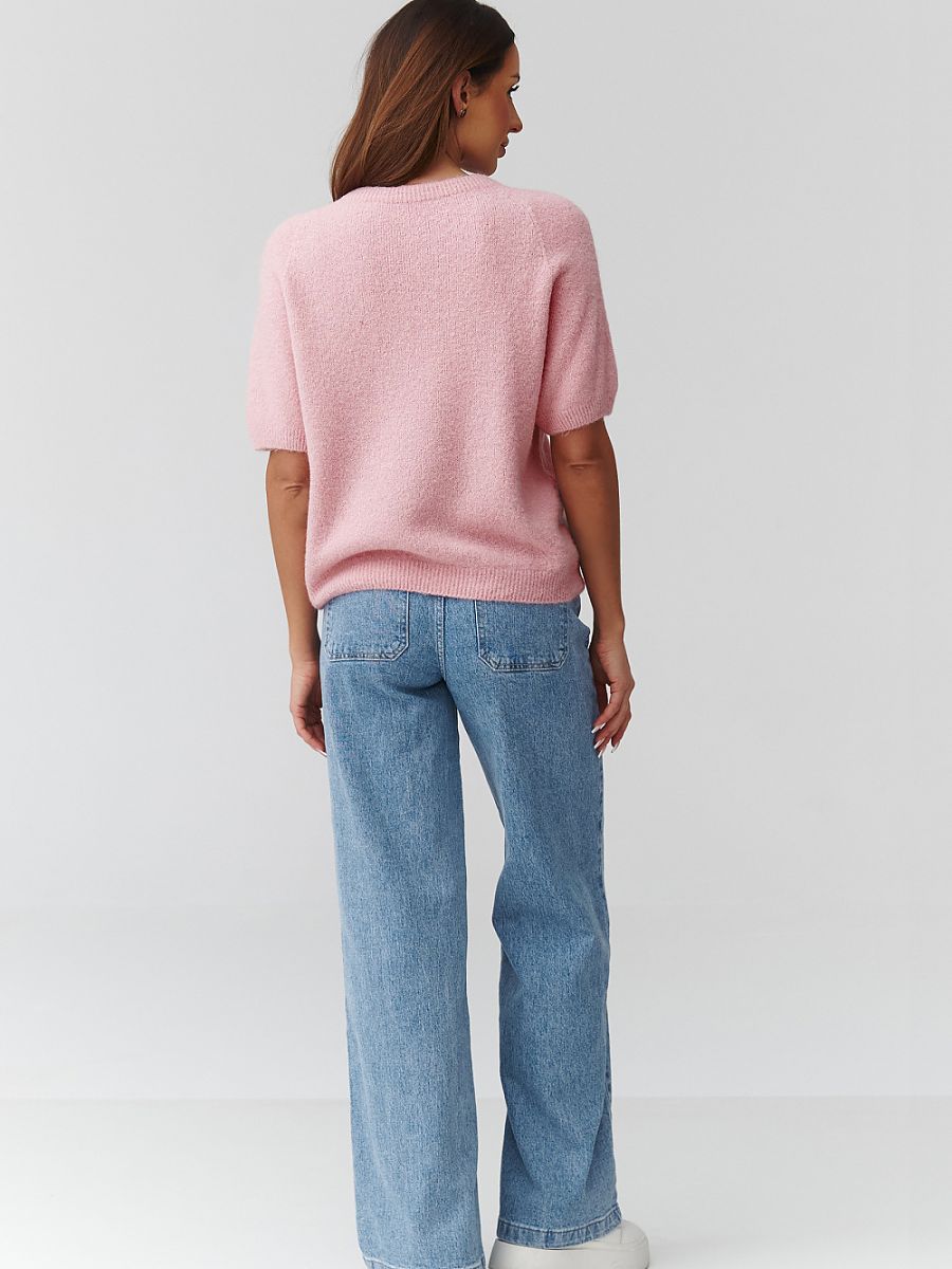  Short sleeve sweater model 224079 Makadamia 