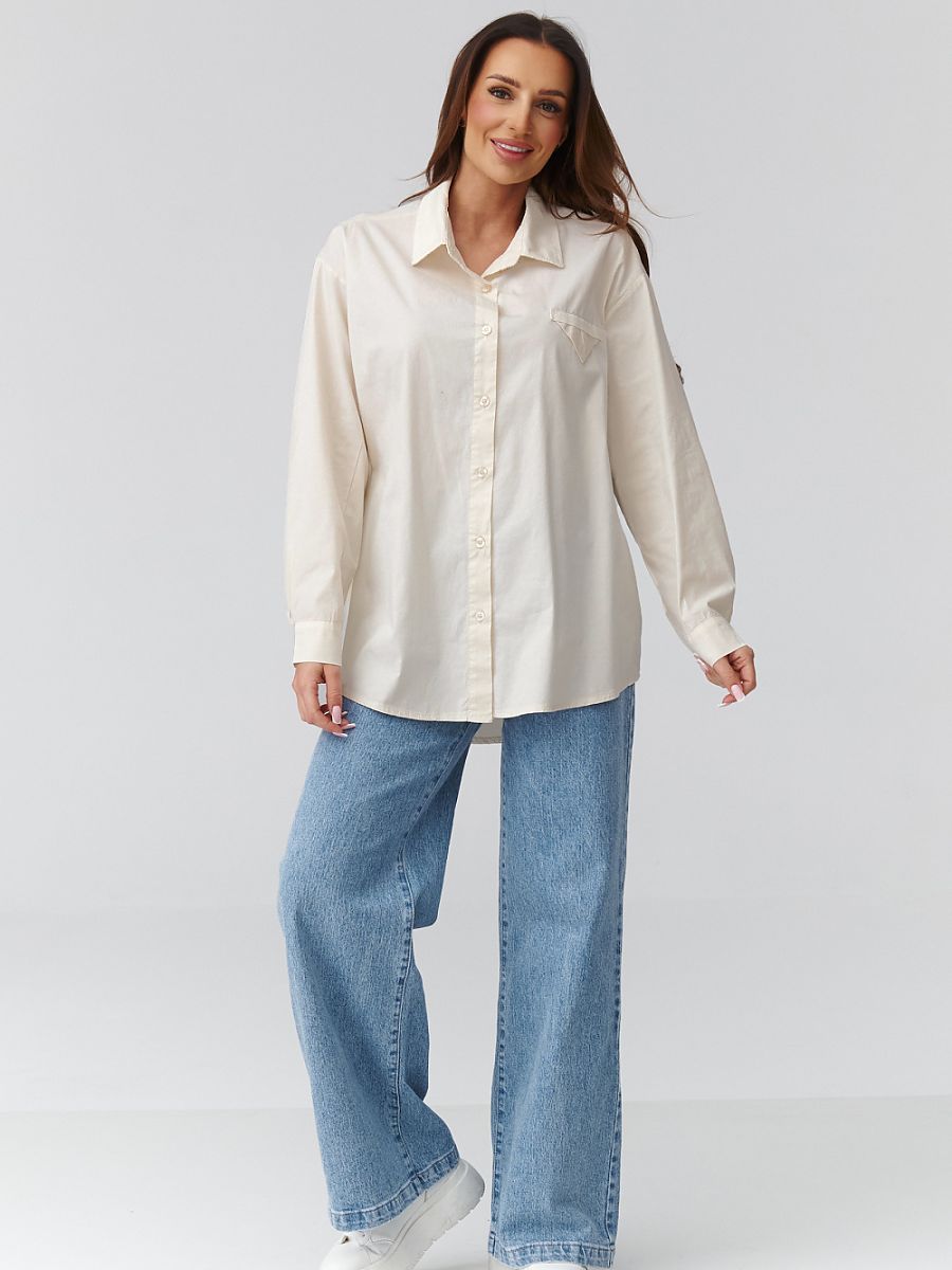  Long sleeve shirt model 224101 Makadamia 