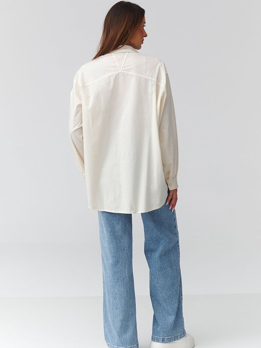  Long sleeve shirt model 224101 Makadamia 