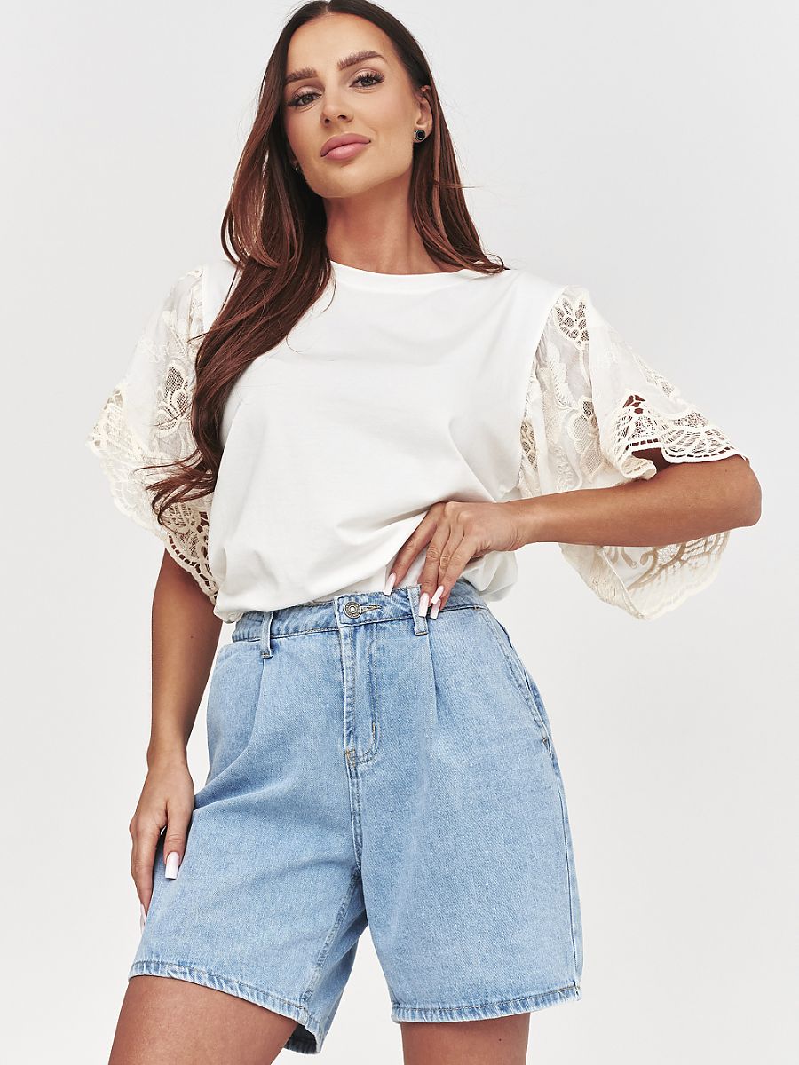  Denim shorts model 228315 Makadamia 