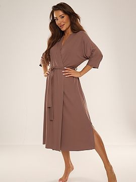 Bathrobe De Lafense  Comfortable, long women\'s bathrobe. Made of high quality viscose material with the addition of lycra. It gives a sense of comfort and freed