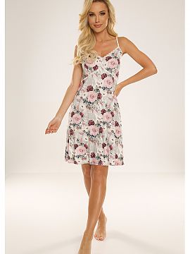 Nightshirt De Lafense  Extremely comfortable and convenient nightgown. Narrow adjustable straps, delicate crease on the bust. The length is before the knee. It was