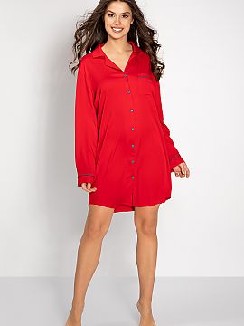 Nightshirt Momenti Per Me  This elegant nightgown is a combination of comfort and feminine charm. The V neckline gives it subtlety, and the elegant trims (piping) add 