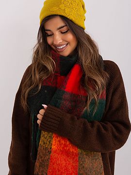 Cap AT  Warm winter women\'s beanie hat with cashmere, with decorative rhinestone application.