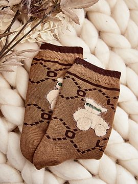 Socks Step in style  Warm women\'s socks ideal for cold days. Model with a patch in the form of a teddy bear. The lightweight ribbing will make them perfectly ad
