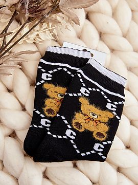 Socks Step in style  Warm women\'s socks ideal for cold days. Model with a patch in the form of a teddy bear. The lightweight ribbing will make them perfectly ad