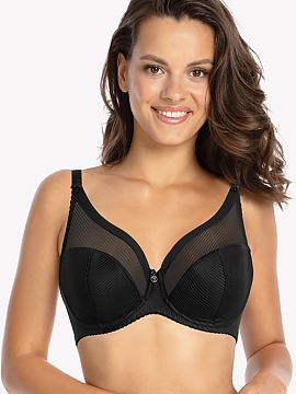 Semi-soft Gaia  Sensational semi-padded bra.
 - cup extended to the strap.
 - cups are made of knitted fabric with stripes
 - top line with elastic trim
