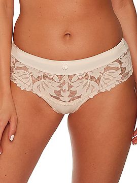 Brazilian style panties Gaia  Women\'s braziliana panties made of floral lace. At the back an insert of smooth material.
