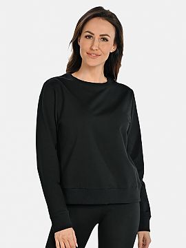 Sweatshirt Teyli  This classic women\'s sweatshirt in black is the perfect addition to your closet. Designed with comfort and style in mind, it is ideal for m