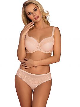 Panties Vena  Elegant full cut panties, made of smooth knit fabric, with lace and mesh inserts on the front.