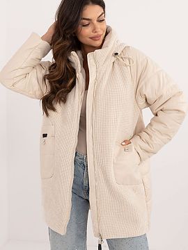 Jacket MBM  Women\'s casual jacket with fashionable corduroy front and hood, ideal for everyday outings in the fall, winter and spring seasons. Made of 