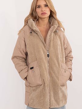 Jacket MBM  Women\'s casual jacket with fashionable corduroy front and hood, ideal for everyday outings in the fall, winter and spring seasons. Made of 