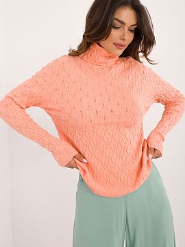 Turtleneck AT  Casual turtleneck sweater with a unique openwork pattern, perfect for everyday and work. It\'s made of soft viscose with add-ons, so it prov