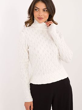 Turtleneck AT  Casual turtleneck sweater with a unique openwork pattern, perfect for everyday and work. It\'s made of soft viscose with add-ons, so it prov