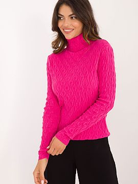 Turtleneck AT  Casual turtleneck sweater with a unique openwork pattern, perfect for everyday and work. It\'s made of soft viscose with add-ons, so it prov