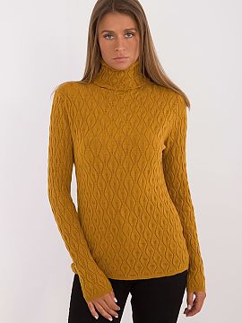 Turtleneck AT  Casual turtleneck sweater with a unique openwork pattern, perfect for everyday and work. It\'s made of soft viscose with add-ons for comfort