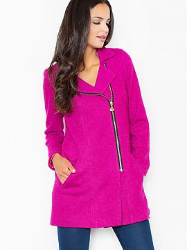 Coat Figl  A stylish short coat, fitted to the figure. Distinguished by its elegance and versatility. Fastening with a spectacular gold zipper gently m