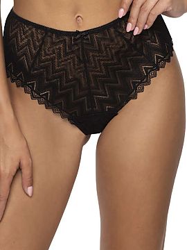 T-backs Mat  Women\'s black Elif S-3802/42 thong with elegant design, made of lace with geometric print, which add to their unique character. The sides a