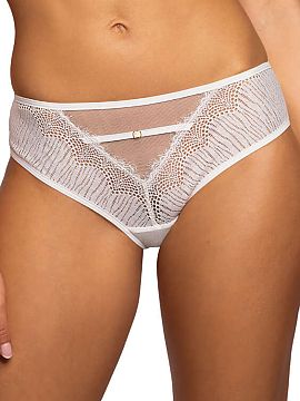 T-backs Mat  Liza enticing and alluringly see-through thongs made entirely of delicate milky lace. They sexily wrap feminine charms. Cotton gusset. On th