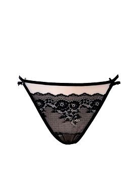T-backs Mat  Do you want to feel beautiful and alluring we have for you a unique lingerie Hellen. Beige combined with classic black. Hellen thong was mad