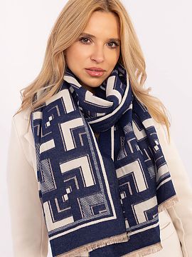 Shawl AT  Stylish scarf, 190 cm long, made of soft and pleasant to the touch viscose. It stands out with a geometric pattern that adds modernity and e