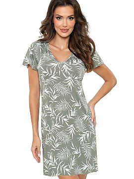 Nightshirt Donna  Nightgown made of soft and breathable viscose, which guarantees comfort and freedom of movement. The model, knee-length, was designed with c