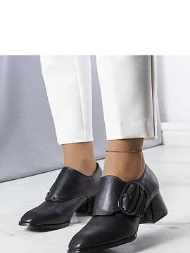 Heel pumps Solea  Elegant black pumps on a post Ailani are the perfect choice for women who value comfort and style. Made of high-quality eco-leather, decorat