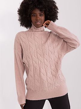 Turtleneck AT  This turtleneck sweater is a perfect choice for everyday wear, work, or meetings with friends. Its varied texture of the knit on the front g