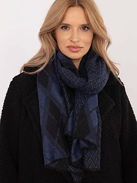 Neckerchief AT  The elegant scarf with a geometric pattern is a stylish accessory that will perfectly complement any wardrobe. Made of high-quality viscose,