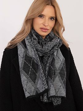 Neckerchief AT  An elegant scarf with a geometric pattern is a stylish accessory that will perfectly complement any wardrobe. Made of high-quality viscose, 