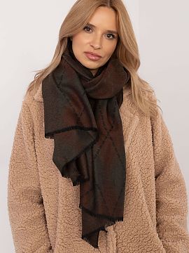 Neckerchief AT  An elegant scarf with a geometric pattern is a stylish accessory that will perfectly complement any wardrobe. Made of high-quality viscose, 