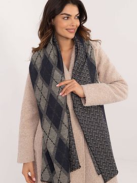 Neckerchief AT  Elegant scarf with a geometric pattern is a stylish accessory that will perfectly complement any wardrobe. Made of high-quality viscose, it 