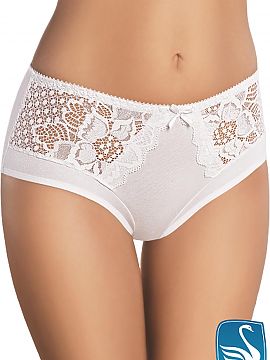Panties Gabidar   .
- slightly elevated state 
- front decorated with a delicate satin bow .
- lace insertions at the top .
- model perfectly adhering to