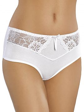 Panties Gabidar   Elegant, full briefs for women.
 - slightly raised top.
 - front decorated with delicate satin bow.
 - insertions from lace at the top
