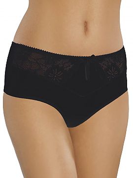 Panties Gabidar   Elegant, full briefs for women.
 - slightly raised top.
 - front decorated with delicate satin bow.
 - insertions from lace at the top
