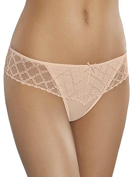 T-backs Gabidar   Tempting ladies thong.
 - decorated with subtle lace
 - satin bow on the front
 - slit at the back.
 - model perfectly adhering to the 