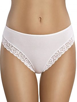 Panties Gabidar  Panties made of cotton with addition of elastane, thanks to which they adhere perfectly to the body. Decorative floral lace motif adds a spe