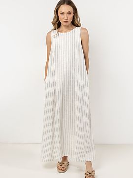 Daydress awama  Loose, trapeze linen maxi dress with delicate stripes. Lightness and elegance? This dress is the perfect choice for warm days. The flowing t