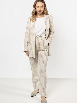 Women trousers awama  Linen cigarette pants in stripes These pants are the perfect combination of style and comfort. The tapered cut subtly accentuates the figure
