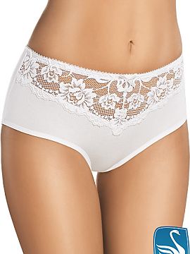 Panties Gabidar   .
- slightly elevated state 
- front decorated with a delicate satin bow 
- lace insertions  at the top
- model perfectly adhering to t