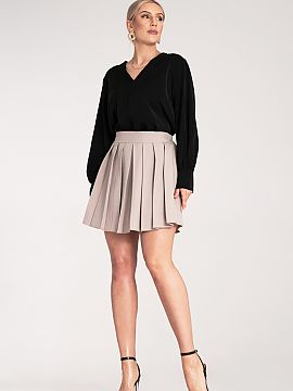 Short skirt Figl  Pleated mini skirt with an elastic waistband.