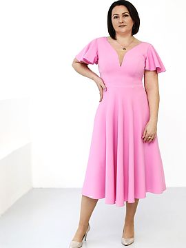 Cocktail dress Jersa  An elegant midi dress fastened with a discreet, covered zipper is the perfect choice for special occasions. The fitted top with subtle mesh 