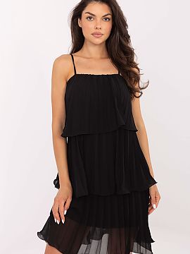 Cocktail dress Och Bella  Elegant and stylish knee-length dress designed for special occasions. Made of smooth polyester and viscose blend material, it drapes beautif