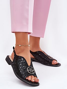 Sandals Step in style  Women\'s sandals made of natural suede leather are an elegant proposal for summer days. Set on a flat heel, they provide comfort and conveni