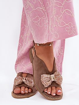 Sandals Step in style  Women\'s sandals from the brand S.Barski. Made of eco suede. The flat heel ensures comfort and stability throughout the day, and the decorat