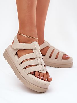 Sandals Step in style  Women\'s sandals made of eco-suede are an ideal proposal for warm days. Set on a platform, they provide comfort and lightness while walking.