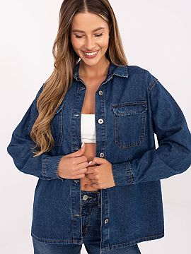 Jacket Sublevel  Classic denim jacket of standard length is a must-have in every casual wardrobe. Made of high quality cotton, it will be perfect for the spr