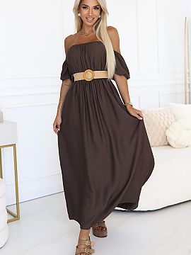 Daydress Numoco  Stylish and comfortable boho-style maxi dress is the perfect choice for summer days, strolls, and holiday trips. The model with open shoulde