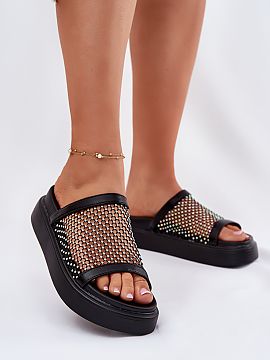 Flip-flops Step in style  Stylish women\'s flip-flops from the S.Barski brand. The mesh-like strap adorned with subtle details adds lightness and stylish character to