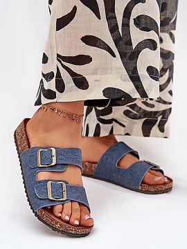 Flip-flops Step in style  Women\'s cork platform sandals with a contoured eco suede insole are a combination of comfort and fashionable look. Two straps with adjustab